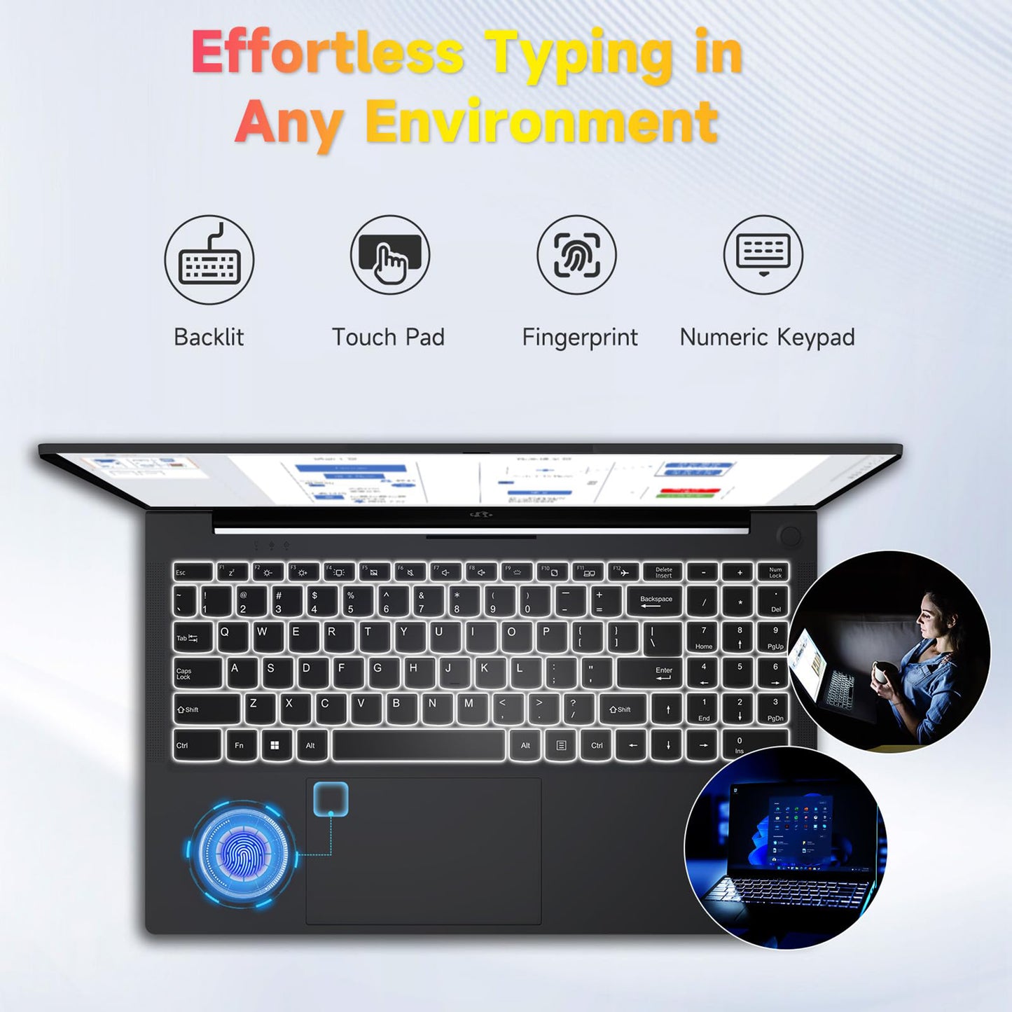 15.6 IPS FHD-Laptop, 16GB RAM 1TB SSD Intel Pentium Quad Core N100 (Beat to i3-1115G4 Up to 3.4GHz) Student-Laptop, Laptop-Computer with Backlit Keyboard Fingerprint Home-laptop, Win11, Rose Gold