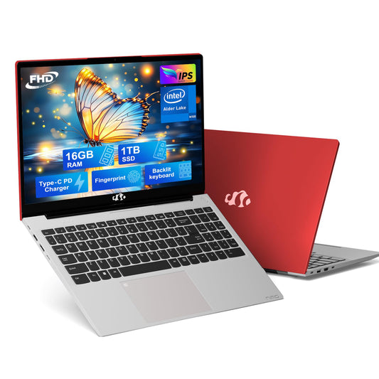 15.6 IPS FHD-Laptop, 16GB RAM 1TB SSD Intel Pentium Quad Core N100 (Beat to i3-1115G4 Up to 3.4GHz) Student-Laptop, Laptop-Computer with Backlit Keyboard Fingerprint Home-laptop, Win11, Rose Gold