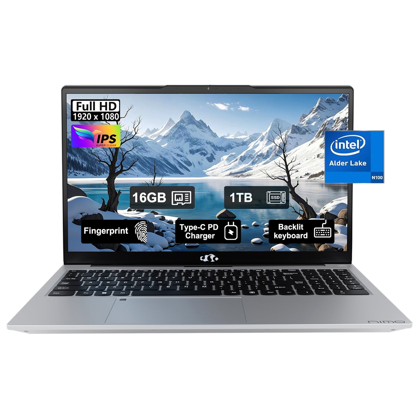 15.6 IPS FHD-Laptop, 16GB RAM 1TB SSD Intel Pentium Quad Core N100 (Beat to i3-1115G4 Up to 3.4GHz) Student-Laptop, Laptop-Computer with Backlit Keyboard Fingerprint Home-laptop, Win11, Rose Gold
