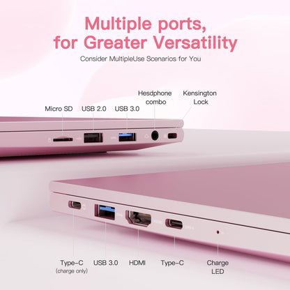 15.6 IPS FHD-Laptop, 16GB RAM 1TB SSD Intel Pentium Quad Core N100 (Beat to i3-1115G4 Up to 3.4GHz) Student-Laptop, Laptop-Computer with Backlit Keyboard Fingerprint Home-laptop, Win11, Rose Gold
