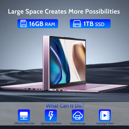 15.6 IPS FHD-Laptop, 16GB RAM 1TB SSD Intel Pentium Quad Core N100 (Beat to i3-1115G4 Up to 3.4GHz) Student-Laptop, Laptop-Computer with Backlit Keyboard Fingerprint Home-laptop, Win11, Rose Gold