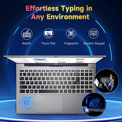 15.6 IPS FHD-Laptop, 16GB RAM 1TB SSD Intel Pentium Quad Core N100 (Beat to i3-1115G4 Up to 3.4GHz) Student-Laptop, Laptop-Computer with Backlit Keyboard Fingerprint Home-laptop, Win11, Rose Gold